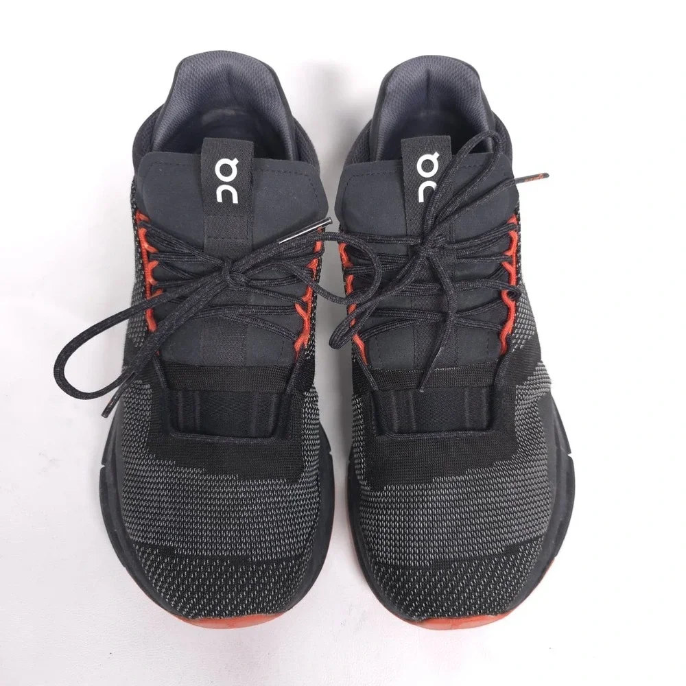 ON CLOUDNOVA Running Shoes Men's US 7.5 EU 40.5 Athletic Sneakers Black & Orange